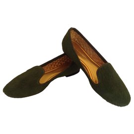 Autre Marque-Vert olive AVEC MODRATION Chaussures Slipper-Vert foncé