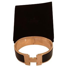 Hermès GM Click-Armband Schwarz Golden