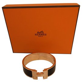 Hermès-Hermès GM Click Bracelet-Black,Golden