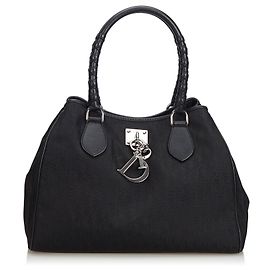 Dior Jacquard-reizende Einkaufstasche Schwarz