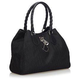 Dior-La bolsa de asas encantadora del telar jacquar-Negro