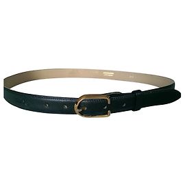 Cinto Longchamp de couro preto com fivela dourada Preto
