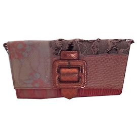 Autre Marque Naj Oléari Patchwork Lace Shoulder Bag Orange Orange