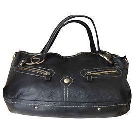 Lancel Black Leather Handbag Black