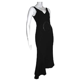 Joseph-Asymmetric evening dress-Black,Silvery