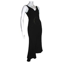 Joseph Asymmetrisches Abendkleid Schwarz Silber