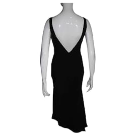 Joseph-Asymmetric evening dress-Black,Silvery