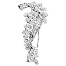 Spilla Boucheron, "Feather", in platino e oro bianco, Diamants. Altro