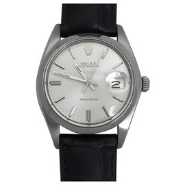 Rolex-Rolex watch, model "Oysterdate Precision" steel on leather.-Other