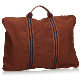 Hermès-Canvas Porte-Document Business Bag-Brown,Blue,Navy blue