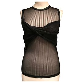 Top negro transparente Pinko Negro