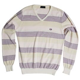 Autre Marque Maglione Sergio Tacchini in cotone bianco multicolore M Bianco Multicolore