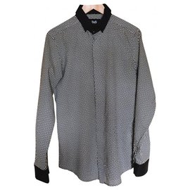 D&G Camisa padrão triangular D & G Preto Branco