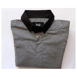 D&G-Camisa padrão triangular D & G-Preto,Branco