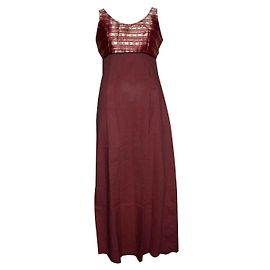 Antik Batik Vestido maxi com corpete borcade Rosa Dourado