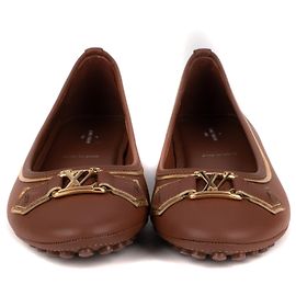 Louis Vuitton "Flat Oxford" bailarinas em camurça preta, taille 41, Nova Condição! Marrom