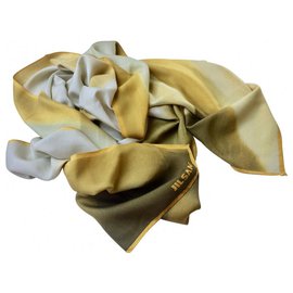 Jil Sander Sciarpa seta, sciarpa leggera con logo Beige