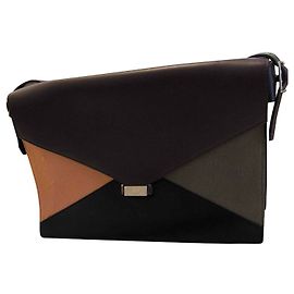 Bolsa de mão Céline Diamond Courchesne em couro e camurça Multicor