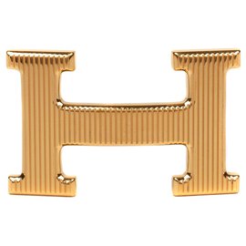 Hermès-Fivela de cinto Hermes "calendário" ouro brilhante, Nova Condição!-Dourado