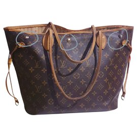 Louis Vuitton-Neverfull MM Bag from Vuitton-Caramel,Dark brown