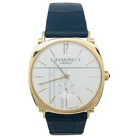 Reloj Chaumet modelo "Dandy" en oro amarillo sobre cuero.. Otro