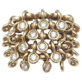 Dior-Dior ring model "Coquine" in yellow gold, diamants.-Other