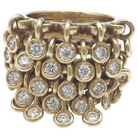 Dior-Dior ring model "Coquine" in yellow gold, diamants.-Other