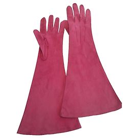 Chanel Musketier Handschuhe Fuchsia Samt Fuschia