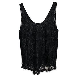 Emilio Pucci Top sin mangas de encaje negro Negro