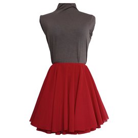 Autre Marque-Falda corta con falda de coser T.32-34En efecto 36 VENDIMIA 80es-Roja