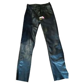 Autre Marque Black leather motorcycle pants size 36 Black