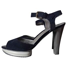 Hogan Sandali con i tacchi Blu navy