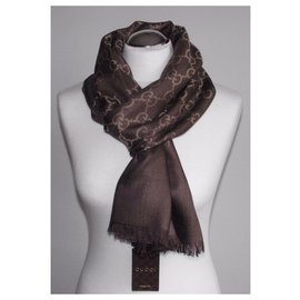 Gucci-guccissima scarf new-Brown,Beige