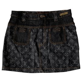 Louis Vuitton Minirock Grau Dunkelblau