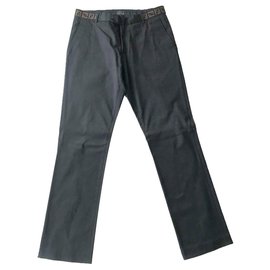 Fendi-PANTS FENDI BLACK BELT HOLOGRAM-Black