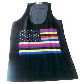 T SHIRT SILK GIVENCHY FLAG Black