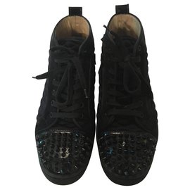 Christian Louboutin-Louis neoprene sneakers black-Black