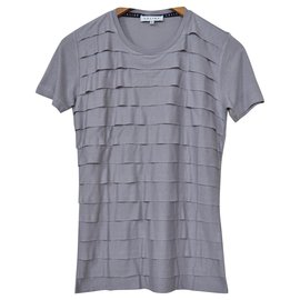 Céline-Céline Graues Vicose & Cashmere Top T-Shirt Größe S SMALL-Grau