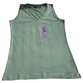 Karl Lagerfeld Grey Cotton Tank Top L Grey
