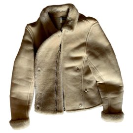 Hermès-La giacca delle pecore ha restituito Hermès.-Bianco sporco