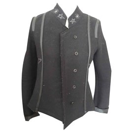 Marithé et François Girbaud Boiled Wool Jacket Black Black