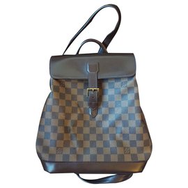 Louis Vuitton-Louis vuitton mochila soho ébano xadrez-Ébano