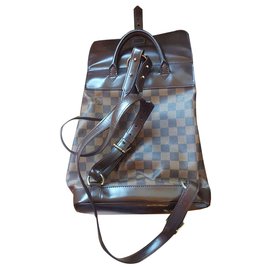 Louis Vuitton-Louis vuitton mochila soho ébano xadrez-Ébano