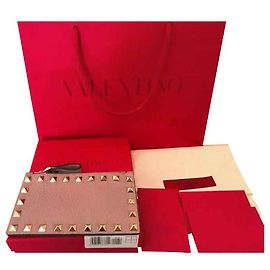 Cartera / Tarjeta Rockstud Valentino Garavani Rosa
