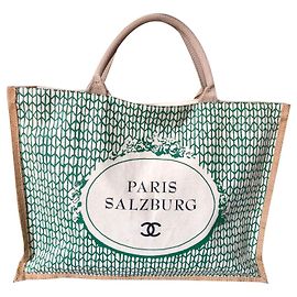 Chanel Handbags Black Green Cream