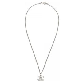 Chanel-Chanel CC crystal necklace-Silvery,Other