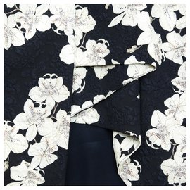 Erdem-BLACK WHITE FLOWERS FR38-Black,Cream