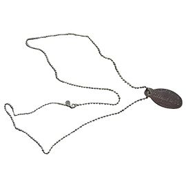 Tiffany & Co Etichetta ovale lunga collana Return to Argento