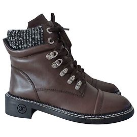 Chanel Ankle Boots Brown