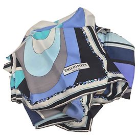Emilio Pucci Fular de seda estampado extra grande Multicolor
